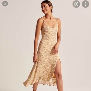 A&F Floral Tie-Strap Midi Dress w/ Slit